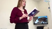 Master class on blowjob in stockings ended with cum in her throat