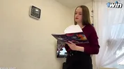 Master class on blowjob in stockings ended with cum in her throat