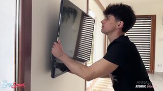 Blonde Slutty Wife Seduces Shy Antenna Guy and Gets Fucked Hard