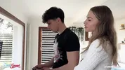Blonde Slutty Wife Seduces Shy Antenna Guy and Gets Fucked Hard
