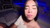 She waits until nightfall to be able to fuck her stepbrother.