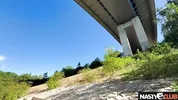 Nasty Club - Biker Picks Up Amalia Davis – Showing Off Perfect Ass and Toy in it on the Road