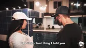 Husband gives his busty Latina a pool and she cheats on him by sucking the instructor's cock
