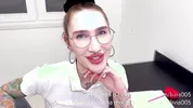 He fucked his teacher and made her lick his cum from the desk