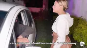 A lost innocent girl is rescued by old Uber driver and he cums in her mouth / ALIX VLOGS - DR POV