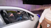 A lost innocent girl is rescued by old Uber driver and he cums in her mouth / ALIX VLOGS - DR POV