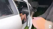 A lost innocent girl is rescued by old Uber driver and he cums in her mouth / ALIX VLOGS - DR POV
