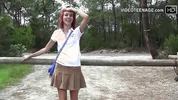 cute 19 year red hair girl nude exhib at beach
