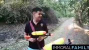Woodland Chase, Topless Alexis Hunts Horny Pranksters!