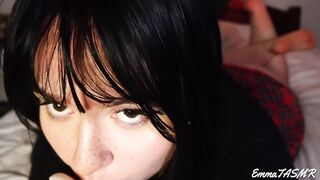 ASMR - Student girl makes you cum Wet Licking, Sucking, Jerking you off, Countdown, Pillow Humping, 3DIO | EmmaTASMR