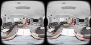 VR Bangers: Young Neighbors Threesome Sex with Virgin Student FFM Blowjob in a Bubble Bath | VR Porn