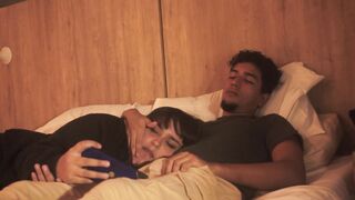 Watching a movie with my step sister ends up eating my penis