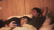 Watching a movie with my step sister ends up eating my penis