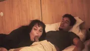 Watching a movie with my step sister ends up eating my penis