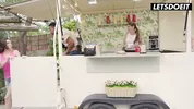 Public Cowgirl on a Picnic Table... Crowd Pulls Out Their Phones