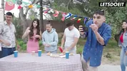 Public Cowgirl on a Picnic Table... Crowd Pulls Out Their Phones