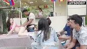 Public Cowgirl on a Picnic Table... Crowd Pulls Out Their Phones