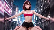 Hentai 3D ( Dandadan ) Momo Ayase horny in the middle of the street Momo fucking on the floor