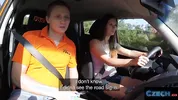 CZECH XXX - Failed Driving Test Turns Into Sloppy BJ and Doggy Fuck