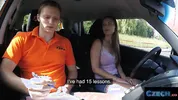 CZECH XXX - Failed Driving Test Turns Into Sloppy BJ and Doggy Fuck