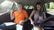 CZECH XXX - Failed Driving Test Turns Into Sloppy BJ and Doggy Fuck