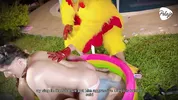 final battle makes the Latina blonde wet inside her pussy, her opponent and a chicken fingering her