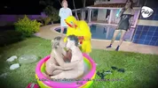 final battle makes the Latina blonde wet inside her pussy, her opponent and a chicken fingering her