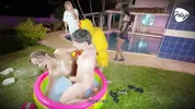 final battle makes the Latina blonde wet inside her pussy, her opponent and a chicken fingering her