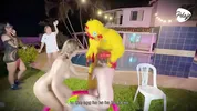final battle makes the Latina blonde wet inside her pussy, her opponent and a chicken fingering her