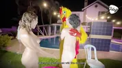 final battle makes the Latina blonde wet inside her pussy, her opponent and a chicken fingering her