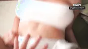 Red Panties Under White Skirt Step Sis Seduced — Oiled Creampie on Tummy POV