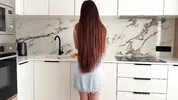 She was Cooking him an Omelet for Breakfast, but he wanted a Blowjob from Her