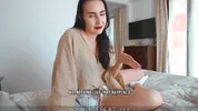 DAY 4 - Step mom share bed in hotel room with Step son Surprise fuck creampie for Step mother