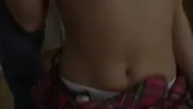 She has to bend over the teacher's desk, and he rips her tights to get her ready for sex.