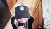 Busty Starbucks Barista Squirts All Over BBC And Swallows Cum During Her Shift!!!