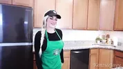 Busty Starbucks Barista Squirts All Over BBC And Swallows Cum During Her Shift!!!