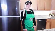 Busty Starbucks Barista Squirts All Over BBC And Swallows Cum During Her Shift!!!