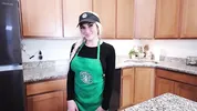 Busty Starbucks Barista Squirts All Over BBC And Swallows Cum During Her Shift!!!