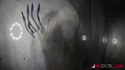 Tattooed blonde Adalind Gray fucks a toy in the shower
