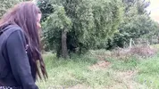 A modest village girl shows her tits and opens her ass to an impudent guy