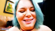 Curvy Blonde Coed Annie Archer Solo Toys Messy Swallow!