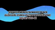 Outdoors Squirting Foursome! Giant Boobs Bitches Jennifer Mendez & Maddy Black Gush Girl Cum
