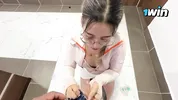 Beautiful girl with a huge ass in tiny shorts turned out to be the hottest cowgirl of all.