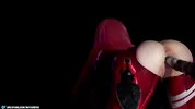 Zero Two and the creamy overflow from a huge monster cock.