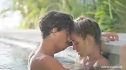 Innocent french kiss in the pool turns into intense sex