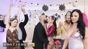 BRAZZERS - Jennifer White Goes At A Swinger Party Where She Indulges In A Double Penetration 3some