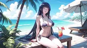 Public anal creampie on the beach with horny Hinata