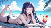 Public anal creampie on the beach with horny Hinata