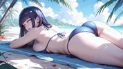 Public anal creampie on the beach with horny Hinata