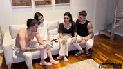 Dp foursome with couples swapping tattooed babes and big cocks